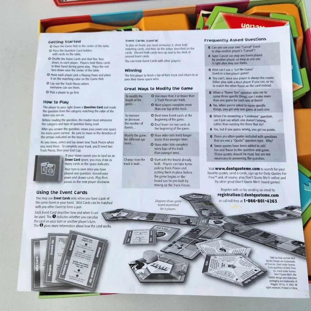 Don't Quote Me TIME for Kids Edition Board Game Trivia 10+ Fun Easy Facts Toy Ov
